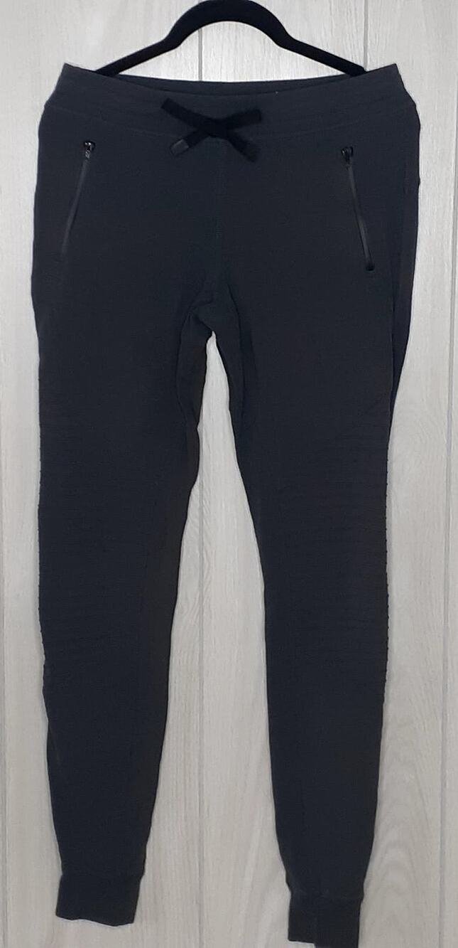 Alo Charcoal Gray Joggers Moto Style Size XS Zippers